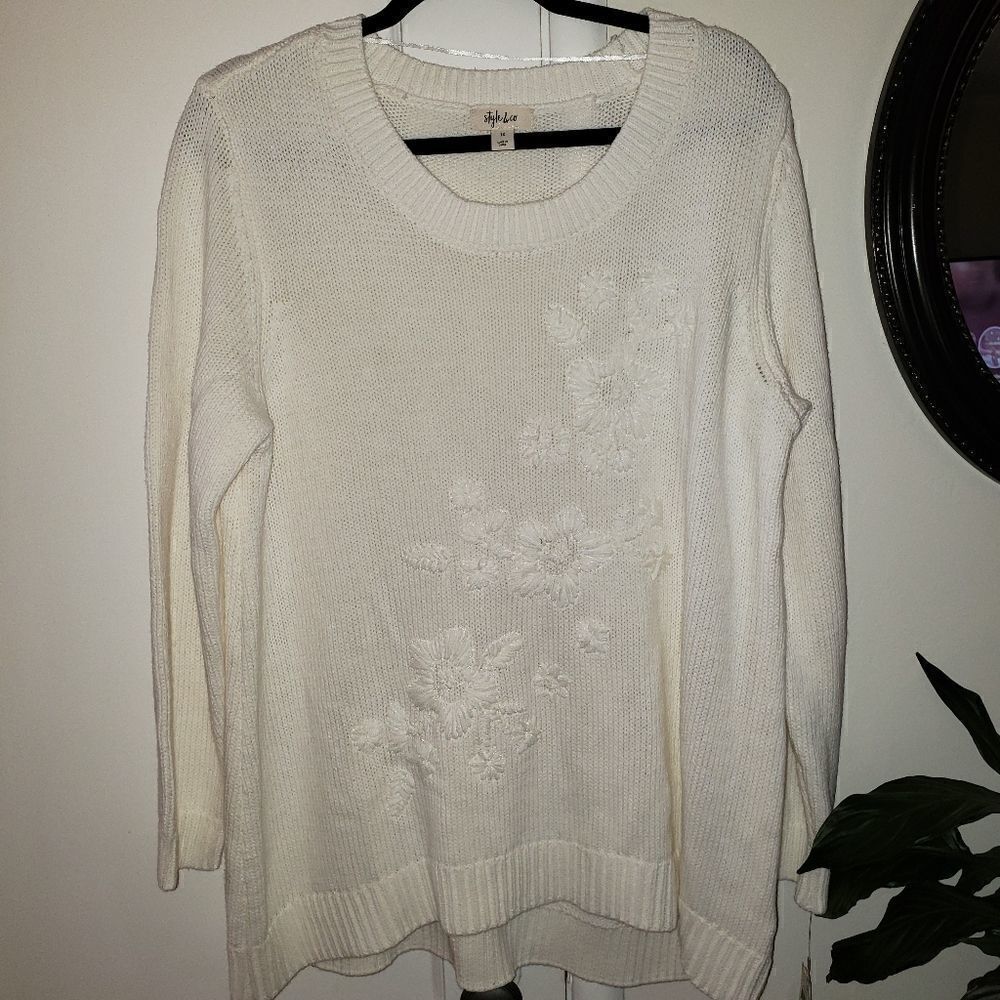 Style & Co. Embroidered Pullover Sweater - Picture 6 of 7